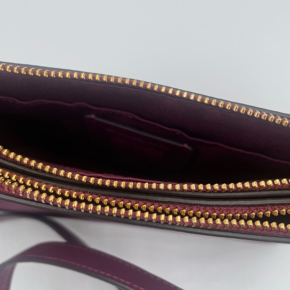 Coach Crossbody Bag in Burgundy with Gold Hardware - Picture 2 of 13